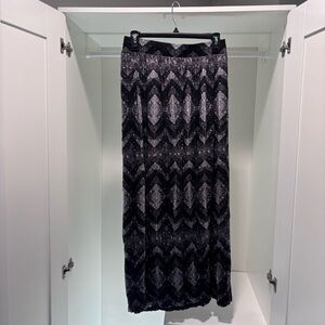 Black Patterned Maxi Skirt by ecote